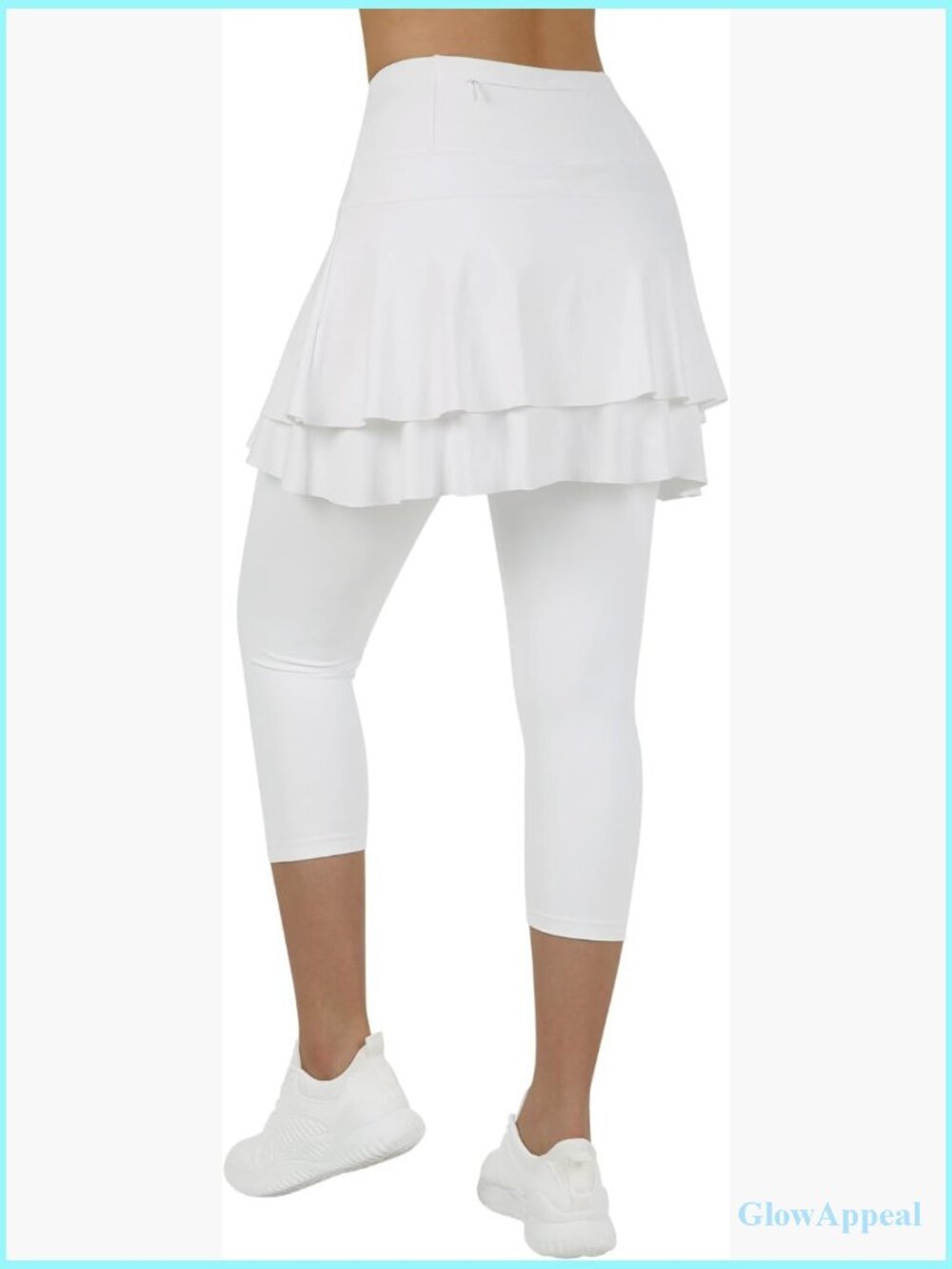 Skirted Capri Leggings with Pockets for Women